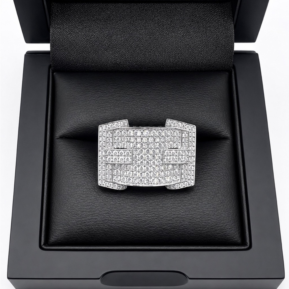925 Sterling Silver 2.00CT MOISSANITE Men’s Ring Size 11 Or 12